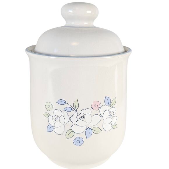 Chantilly Fleur de Lune Japan Stoneware Canister Set of 2 Floral Kitchen Vintage - Picture 2 of 12